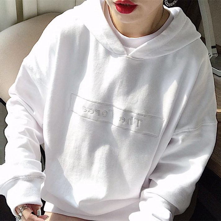 bf新款港味秋装刺绣白色长袖卫衣