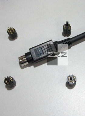 MD8 MD6 MD5 MD4 miniDIN圆芯 装配公头 PLC接头 铜针镀金