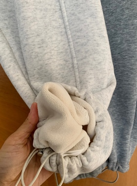 羊羔绒加厚加绒棉软卫裤保暖减龄舒适轻盈阔腿收口两穿冬款新