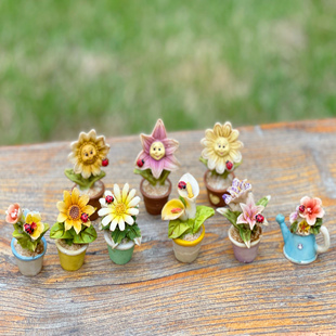 饰 多肉植物花盆组合创意微景观树脂摆件庭院阳台花园书桌小场景装