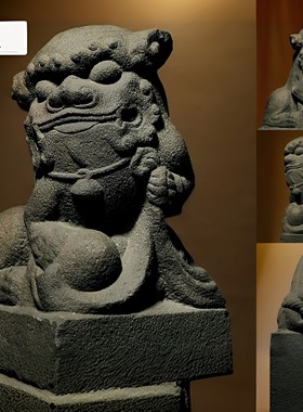 清代青石石雕狮子摆件石头大小号中式家居书房办公装饰品工艺礼品