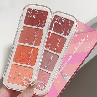 ZVEV甜蜜四色腮红一盘多用丝滑通透自然显色轻薄低饱和柔焦腮红女