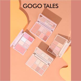 gogotales戈戈舞花嫣初绽七色眼影珠光哑光腮红修容粉眼影一体盘