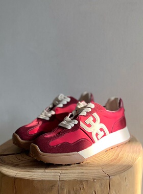 出口外贸厚底新年红色德训鞋女 休闲舒适运动鞋板鞋阿甘鞋女鞋