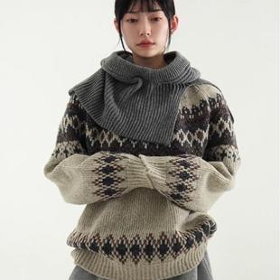 nordic pattern round 韩国代购 unisex knit 花纹毛衣 24F