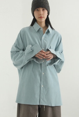 韩国代购21F/W over fit corduroy shirt (unisex)宽松灯芯绒衬衫
