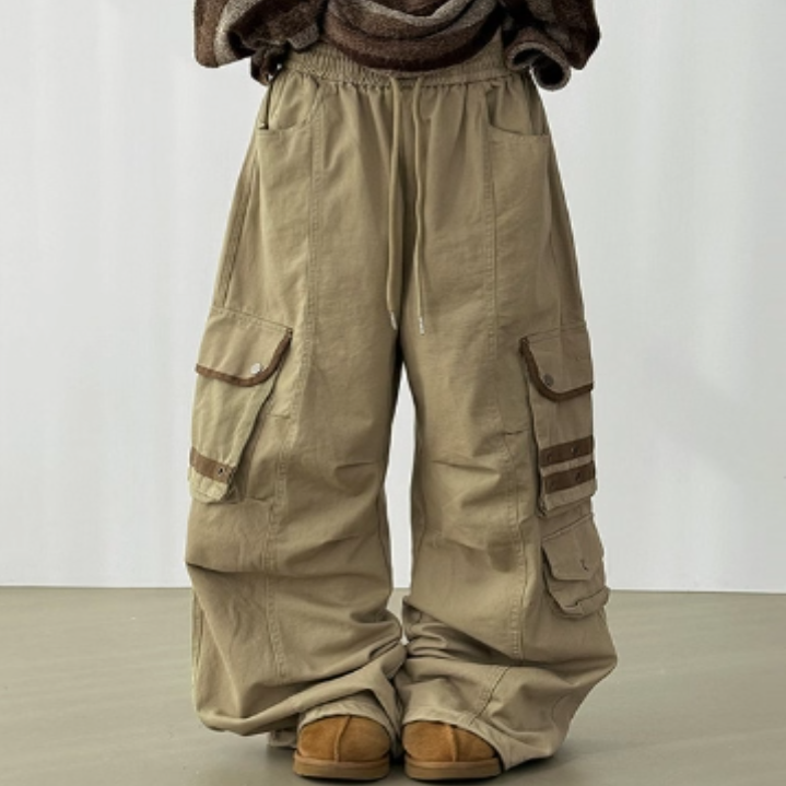 韩国代购设计师工装裤男女同款