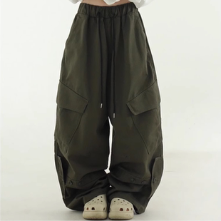 cargo 裤 pants工装 banding snap pocket oblique 24F 韩国代购