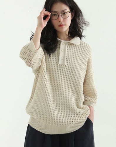 collarnecknettinghalfknit