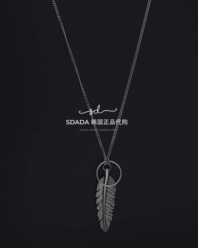 韩国代购20SS RING LEAF NECKLACE 小众设计师项链