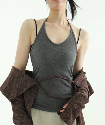 韩国代购纯色吊带背心
