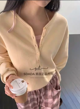 韩国代购26A/W half button mtm 系扣半开套头卫衣上衣