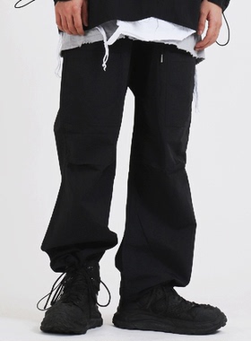 韩国代购19SS N6 POCKET STRING PANTS 裤脚抽绳长款