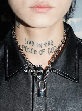 韩国代购19SS Lock silver necklace 金属锁项链