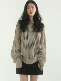 warmer netting knit 韩国代购 套指网眼针织衫 hand unisex