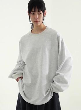 韩国代购24F/W soft cotton box tee (unisex) 棉质长袖T恤