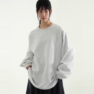 韩国代购24F/W soft cotton box tee (unisex) 棉质长袖T恤