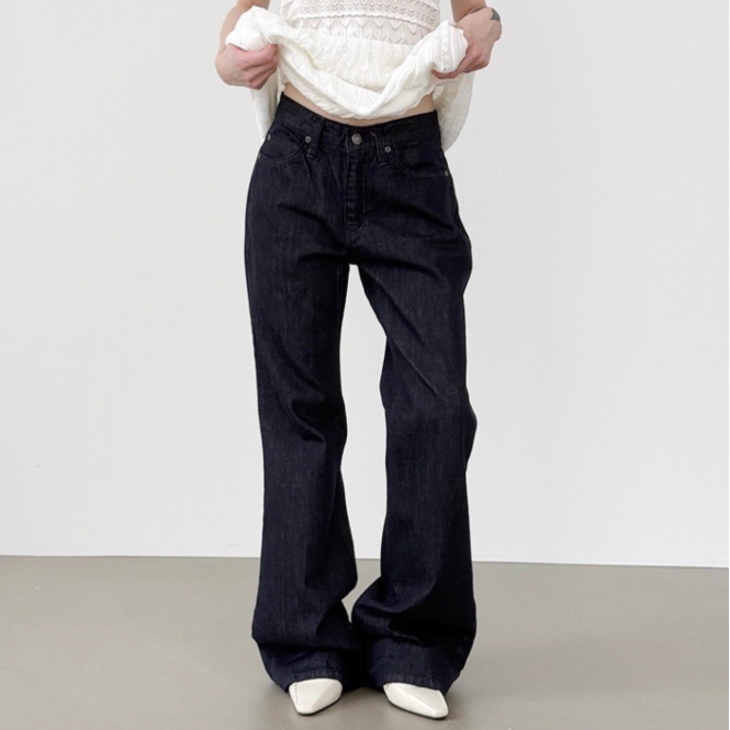 韩国代购设计师喇叭牛仔裤