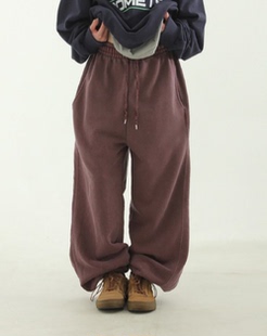 pigmented jogger banding 韩国代购 pants做旧棉质抽绳卫裤 23A