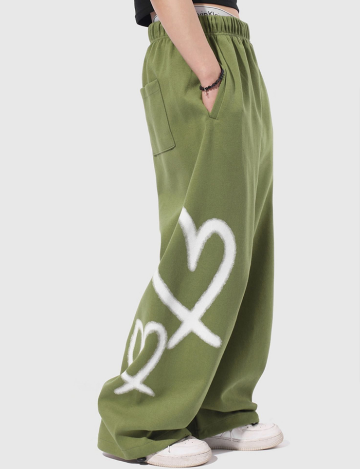 韩国代购23S/S Youth Love Pants [3color] 字母喷漆卫裤