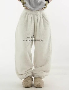 fleece wide 摇粒绒小脚裤 23F pants banding 韩国代购 jogger