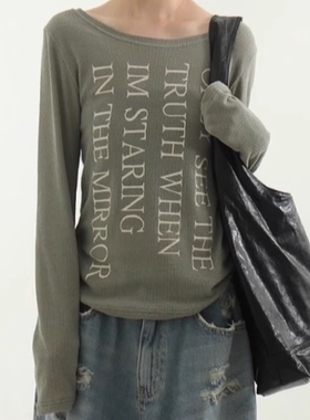 韩国代购24F/W lettering golgi knit 字母印花针织衫长袖上衣