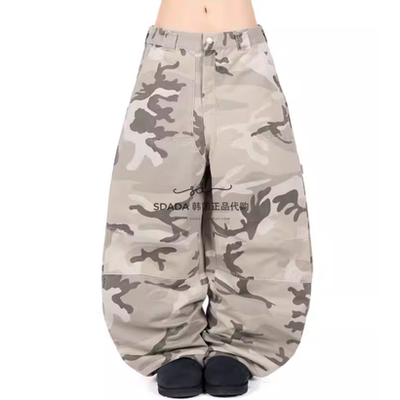 韩国代购迷彩木工长裤男女同款