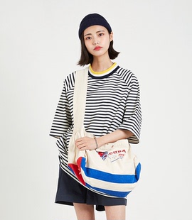 韩国代购19SS Cuba cotton crossbag 字母风棉质邮差包