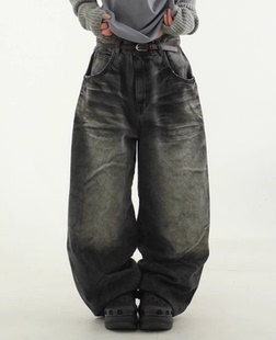 dirty denim banding 韩国代购 油污做脏牛仔裤 washed pants oil