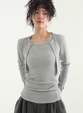 韩国代购24S/S golgi sleeveless long top 竖纹针织背心