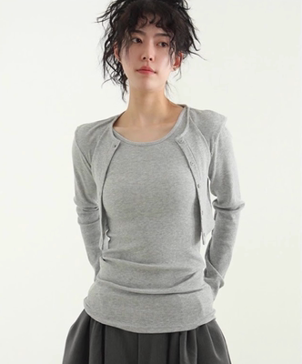 韩国代购纯色针织背心设计师