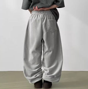 韩国代购26A/W fleece wide banding pants (unisex) 摇粒绒卫裤