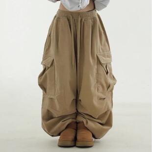 韩国代购24 corduroy cargo balloon banding pants 灯芯绒工装裤