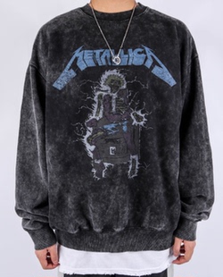 STONE METALLICA SHOCKING 石磨做旧印花卫衣 韩国代购 MTM 22F