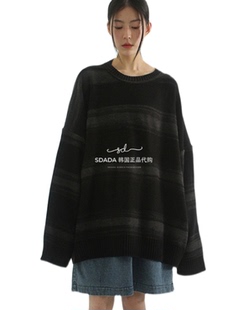 oversize sandy stripe 宽松条纹针织毛衣 韩国代购 knit 21F