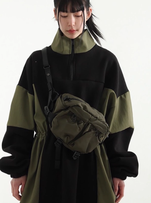 韩国代购24A/W two pocket mini body bag 双口袋小挎包