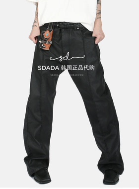 韩国代购21S/S MATT LEAHTER PANTS 设计师哑光PU皮裤