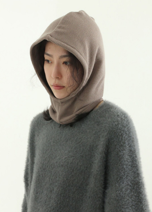 竖纹针织巴拉克拉帽韩国代购