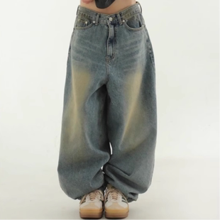 tin washed 做旧水洗牛仔裤 24F unisex jean 韩国代购 wide