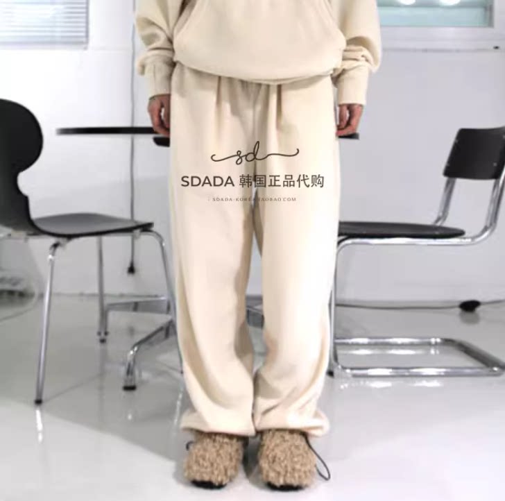松紧抽绳摇粒绒宽松抽绳长裤