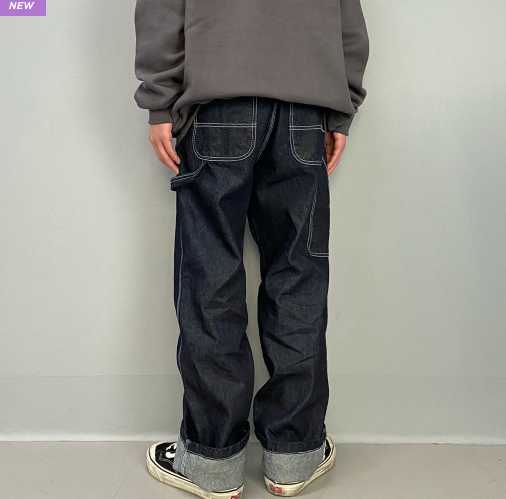 韩国工装韩国宽松工装牛仔裤代购