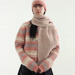 muffler 韩国代购 golgi 竖纹针织围巾 24F