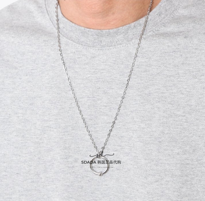 韩国代购21S/S RING BALL CHAIN NECKLACE 设计师小众项链 男女
