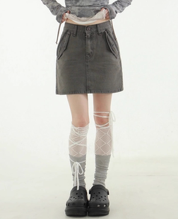 韩国代购24S/S dia lace string leg warmer 设计师蕾丝腿套