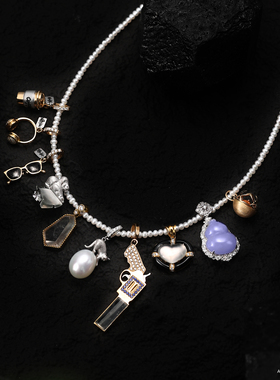 任意搭小吊坠小米珠锁骨链 天然无核淡水珍珠基础款项链18K金百搭