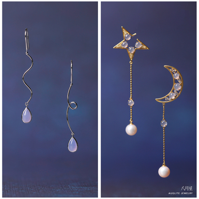 很仙很温柔的紫翡耳环18K金