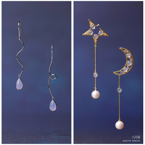 很仙很温柔的紫翡耳环18K金