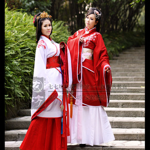七七坊正统汉服秦汉华服刺绣绣花三重衣大袖双绕曲裾襦裙套装整套
