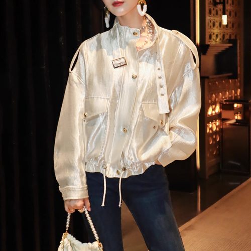 高级莱赛尔缎法式轻奢名媛夹克女