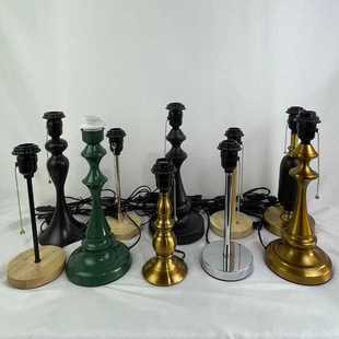 diy台灯材料拉线灯罩底座底盘金属配件e27螺口灯座床头灯替换